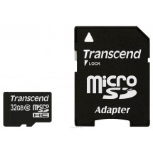Карта памяти microSD Transcend (class 10) - 32GB + адаптер